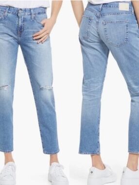 AG Adriano Goldschmied Ex Boyfriend Distressed Slim Jeans Landmark Destructed 27